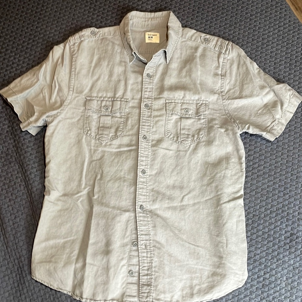 Men’s med linen blend SS